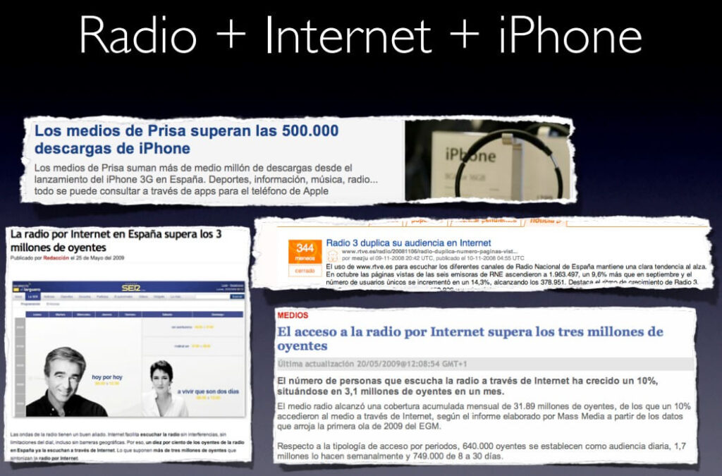 Clipping de prensa en dossier desarrollo de aplicaciones iPhone en 2008